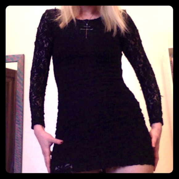Black lace bodycon dress by motel Nasty Gal