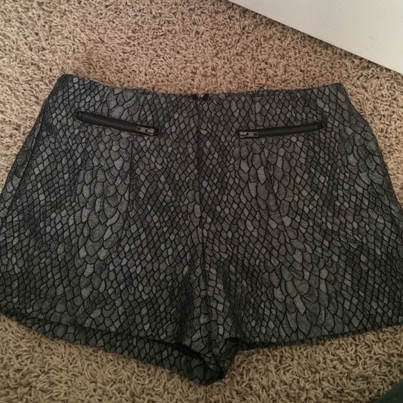 Snake skin look shorts
