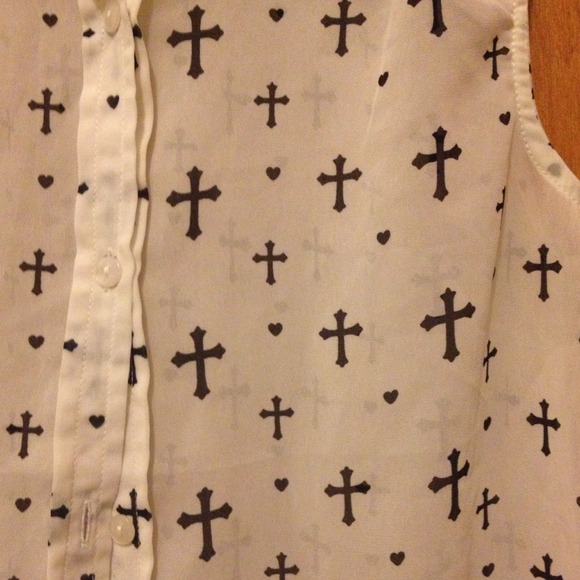 White and black cross tank - Picture 3 of 3