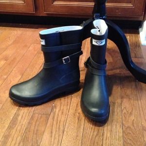 Black rain boots