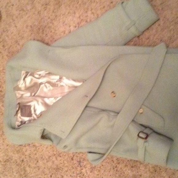Mint green stadium coat by jcrew