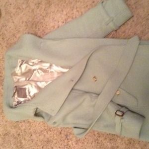 Mint green stadium coat by jcrew