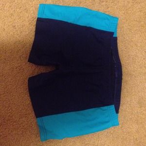 light blue and navy spandex