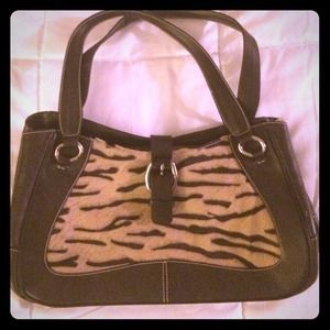 Puntotres Genuine Leather and Horse Hair Handbag