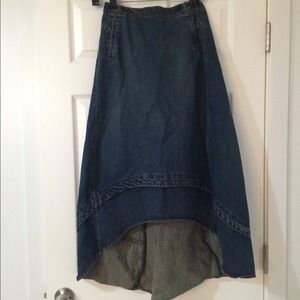 High and Low Jean Skirt