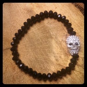 bling and black skull bracelet