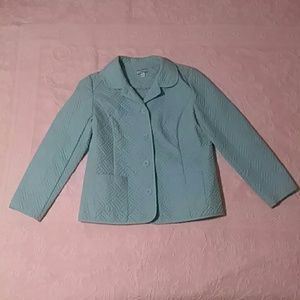 Turquoise Quilted Blazer, Sz XL