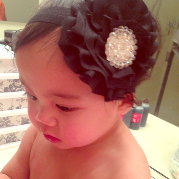 Headband black & crystal