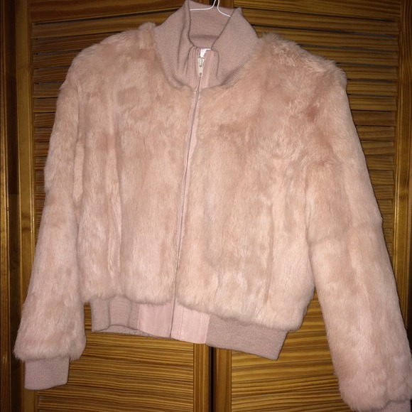 Pink fur coat