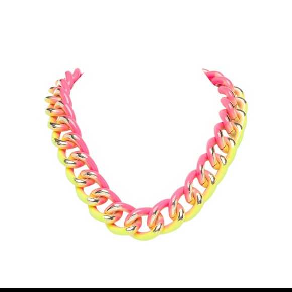 OMBRE MULTI COLORED GRAFFITI CHAIN NECKLACE - Picture 2 of 3