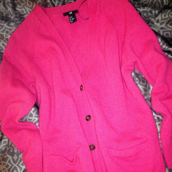 Hot Pink Boyfriend Cardigan