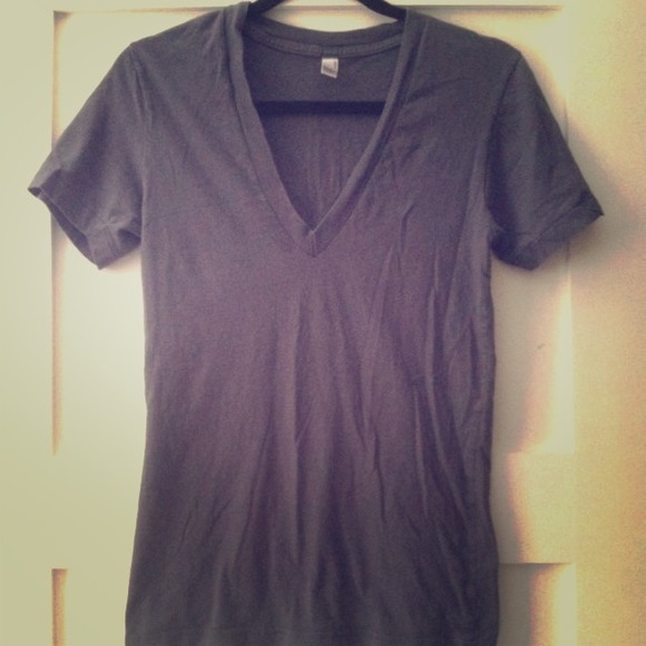 American Apparel | Tops | American Apparel Deep V Neck Tshirt Size ...