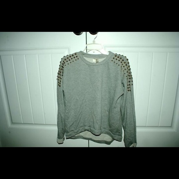 Grey Gold Studded Sweater