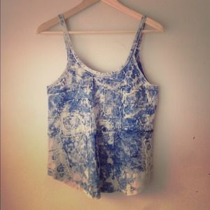 Free People Acid Washed Patched Top