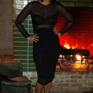 Black knee length dress