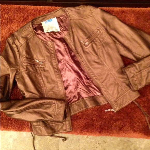 Arden B Jackets & Blazers - Copper/Brown Moto Jacket