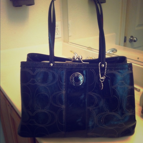 Black patent leather coach Purse