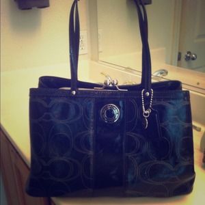 Black patent leather coach Purse