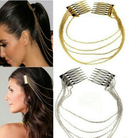 Accessories - One Piece Boho punk hair cuff pin Gold Last One