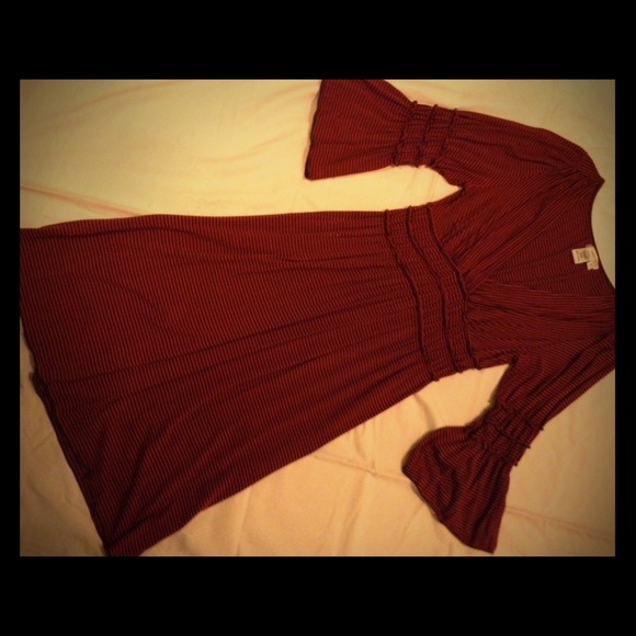 Orange & brown striped dress