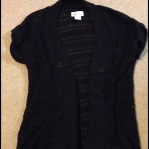 SO knitted long black sweater cardigan XL