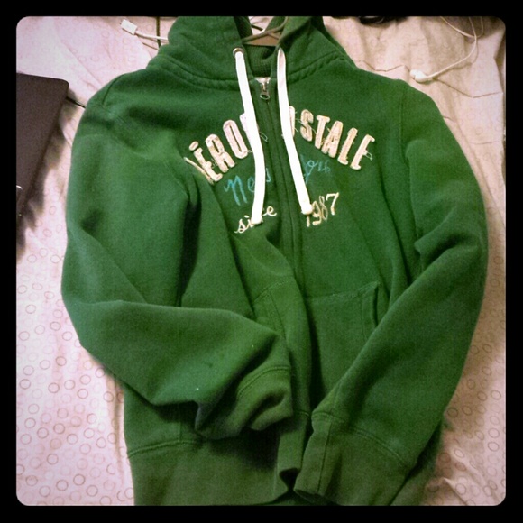 Green Zip Up Aeropostale Hoodie