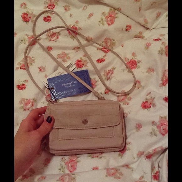 Taupe Faux Leather Crossbody/Clutch
