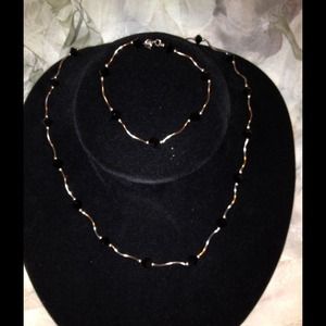 Black and white gold necklace