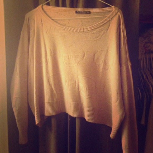 Brandy melville skull cropped sweater