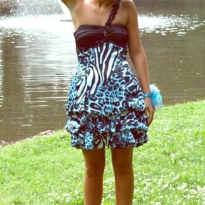 Zebra/ Cheetah Print Prom Dress