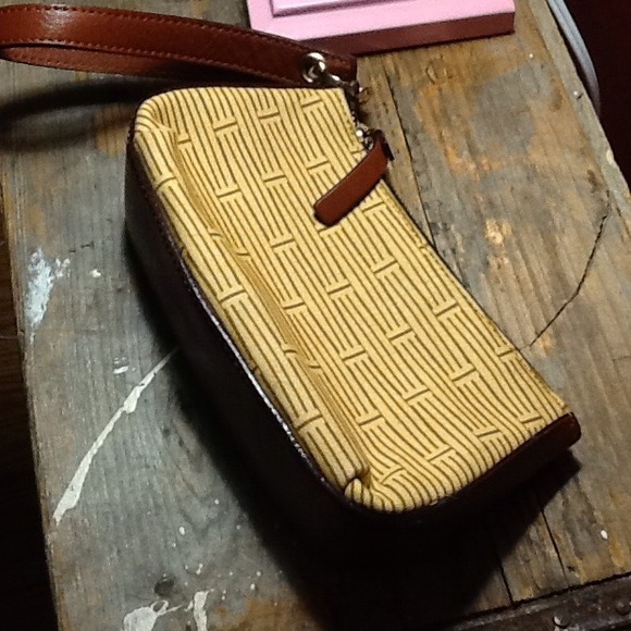 Kate Spade,Basket Weave,Canvas & Leather,Wristlets