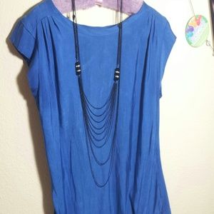 black crystal long necklace