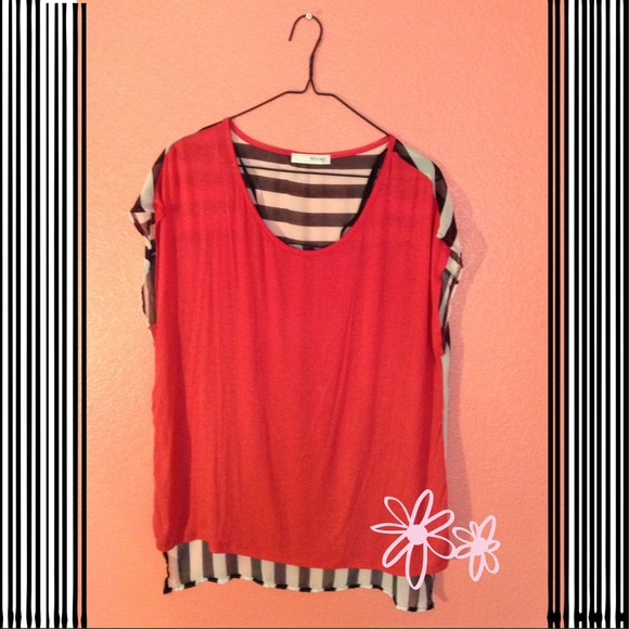 Plain on front, striped on back.