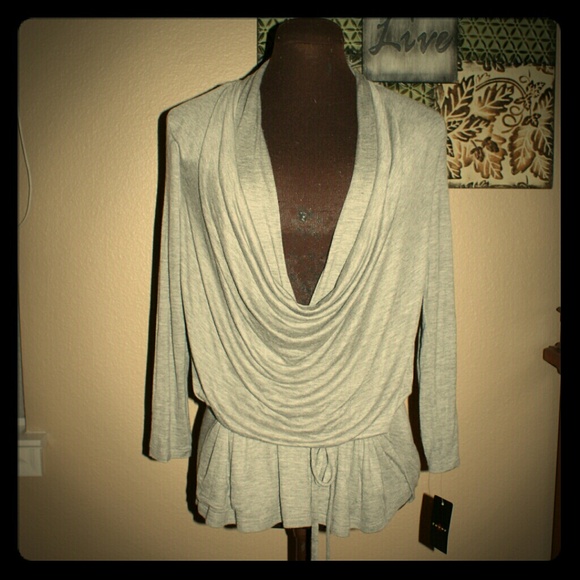 NEW *Large* Fever Draped Cowel Neck Blouse