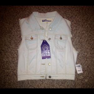 Denim Cropped Vest