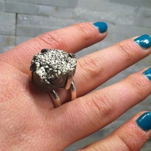 Cool chunky Pyrite and Sterling Silver ring!!! New