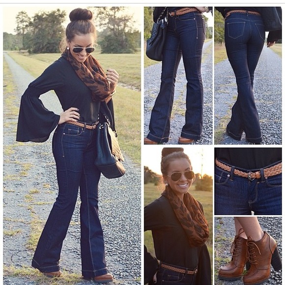 Black top with bell sleeves