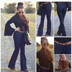 Black top with bell sleeves