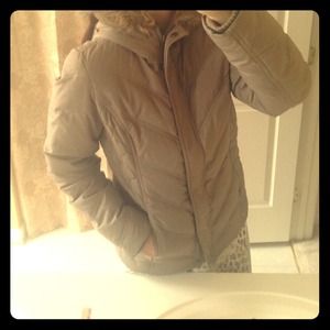 DKNY Taupe Hooded Winter Coat NWOT