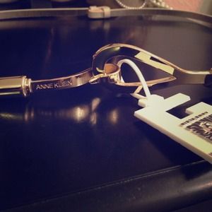 Anne Klein gold/beige hardware belt.
