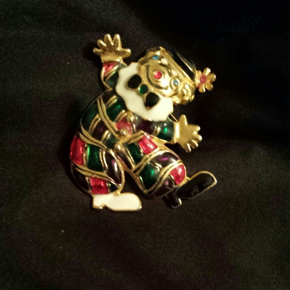 Vintage Baked Enamel Clown Lapel Pin - Picture 1 of 2