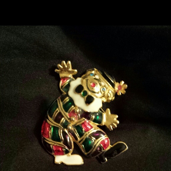 Vintage Baked Enamel Clown Lapel Pin - Picture 2 of 2