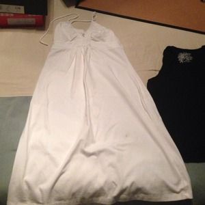 White cotton halter top dress