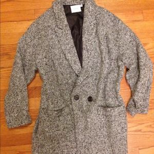 Lush grey boyfriend blazer coat