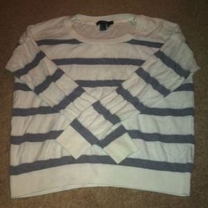 White & Grey Knit Top