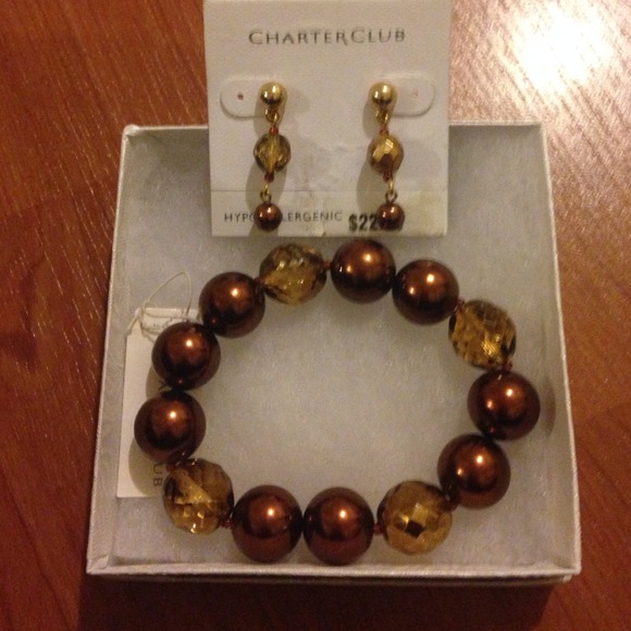 Matching bracelet and earring set