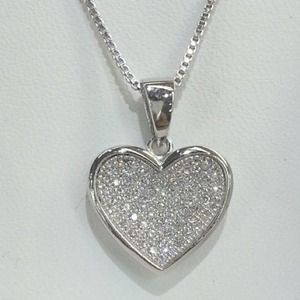 Beautiful crystal and sterling heart necklace!