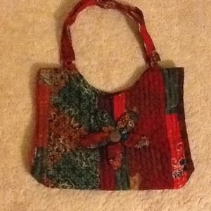 Purse made of textile.