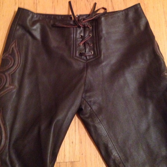 Bebe chocolate brown leather pant