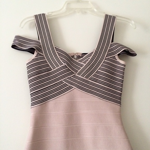 Hot Miami Styles Nude Beige Bandage Dress - Picture 4 of 4